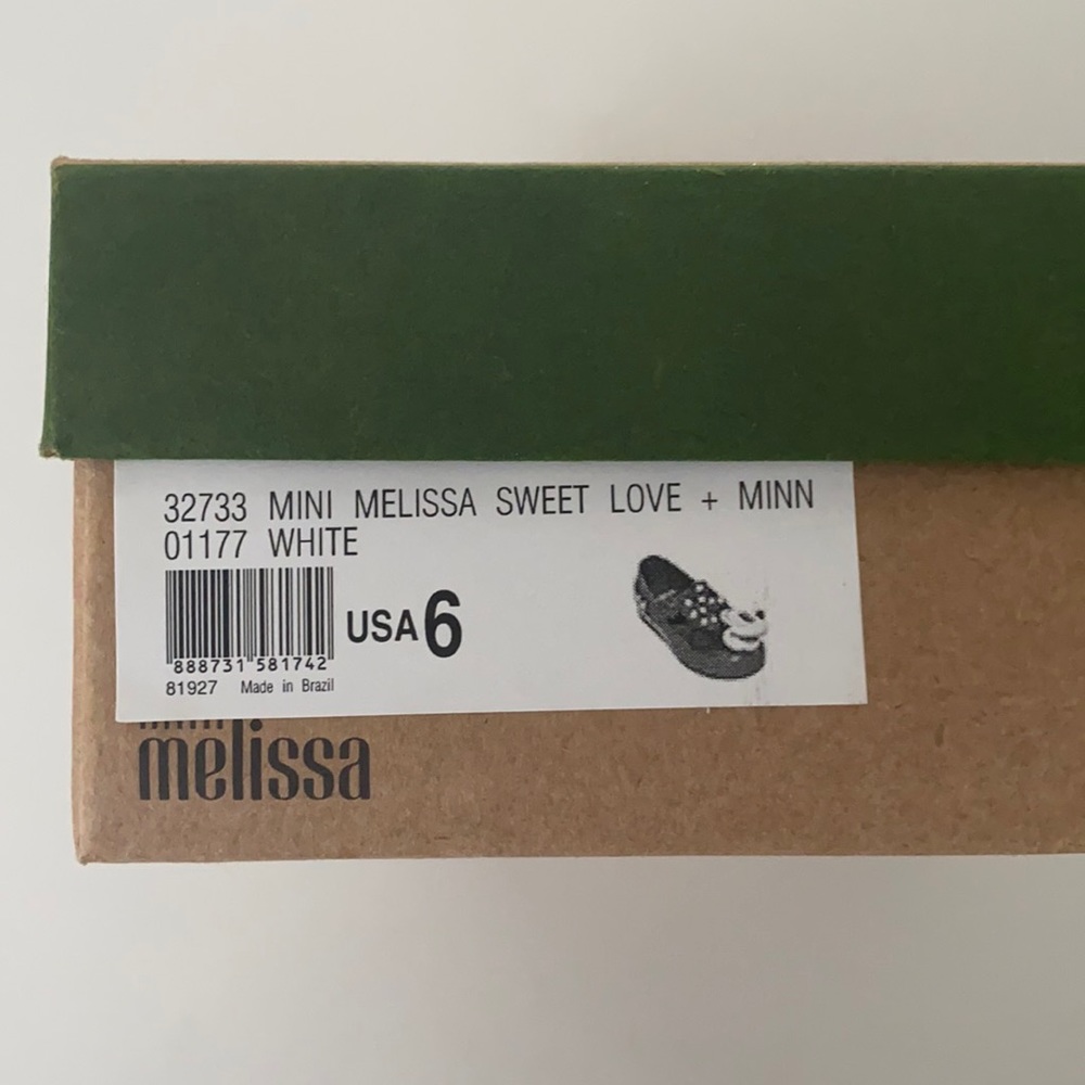 Mini Melissa Sweet Love + Minnie Mouse, White.